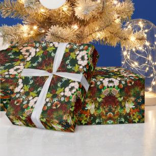 Papier Cadeau Kaleidoscope de Noël coloré