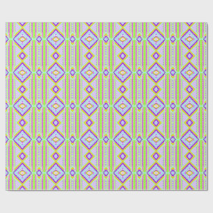Papier Cadeau Kaleidoscope Rêves Tribaux Néon