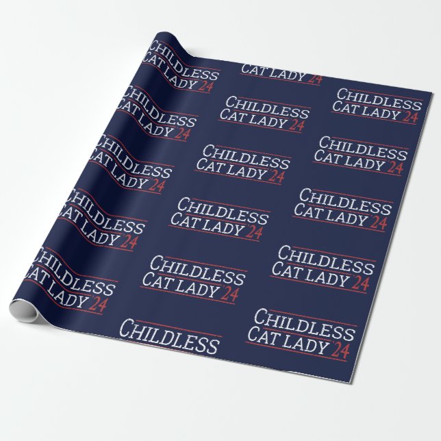 Papier Cadeau Kamala Harris - Enfless Cat Lady 2024 I (Déroulé)