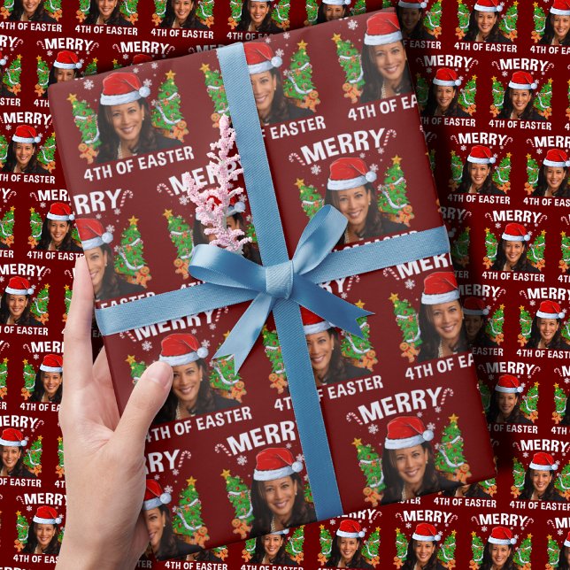 Papier Cadeau Kamala Harris Joyeux 4ème de Pâques (Créateur téléchargé)