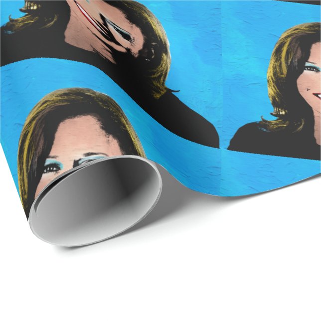 Papier Cadeau Kamala Harris Pop Art (Coin rond)