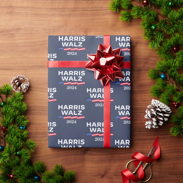Papier Cadeau Kamala Harris Walz 2024 (Cadeau de vacances)