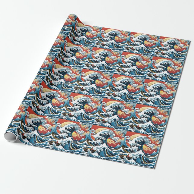 Papier Cadeau Kanagawa Japonais La grande vague (Déroulé)