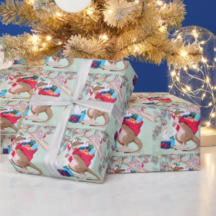 Papier Cadeau Kangaroo Père Noël Sac Possum Cockatoo Joyeux Noël