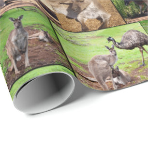 Papier Cadeau Kangaroo Photo Collage,