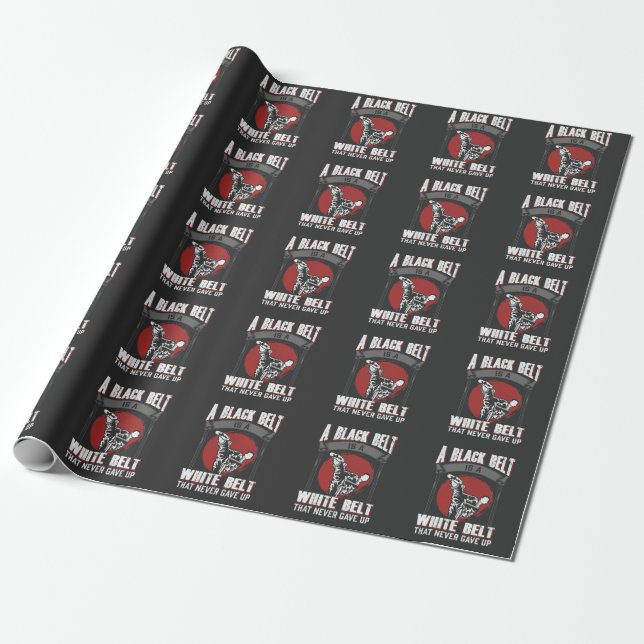 Papier Cadeau Karate Taekwondo Black Belt Martial Arts Fighter (Déroulé)