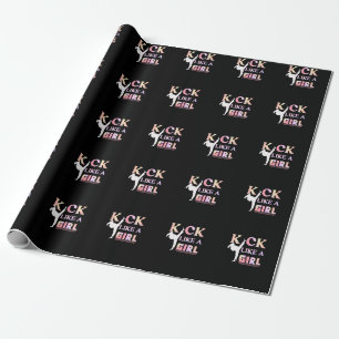 Papier Cadeau Karate Taekwondo Jiu Jitsu Girl Fighting Fun