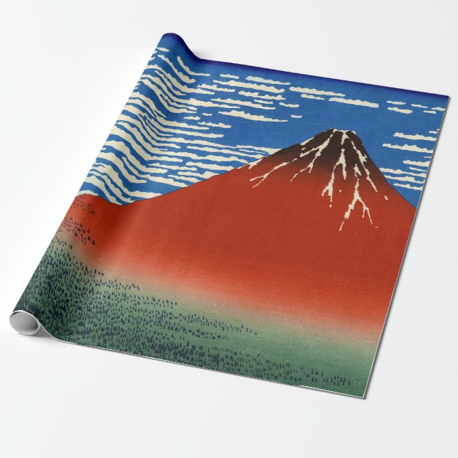 Papier Cadeau Katsushika Hokusai - Vent Fin, Matin Clair (Déroulé)