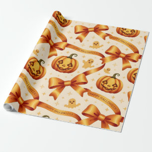 Papier Cadeau Kawaii Halloween Citrouille & Vaches Cadeau Envelo