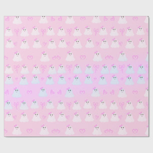 Papier Cadeau Kawaii Halloween Gentils fantômes pastel