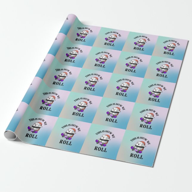 Papier Cadeau Kawaii Sushi skateboard (Déroulé)