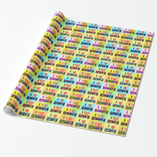 Papier Cadeau Kenya Travel Souvenir Pop (Déroulé)