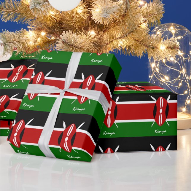 Papier Cadeau Kenyan Flag & Kenya donne des cadeaux Afrique /fan (Vacances)