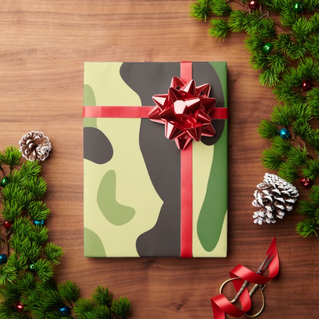 Papier Cadeau Khaki camouflage pattern (Cadeau de vacances)