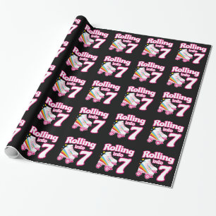 Papier Cadeau Kids Skate Party - 7e anniversaire - Roller Skate