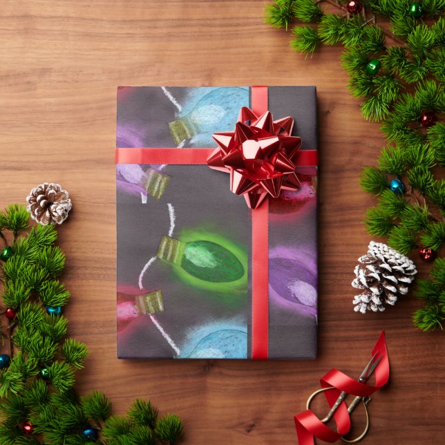 Papier Cadeau KidsArt for CHOC - Lumières de Noël brillantes (Cadeau de vacances)
