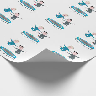Papier Cadeau Kim Jong Un et le président Trump Trampolone