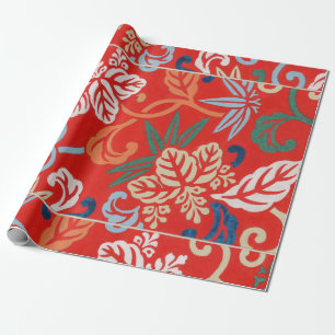 Papier Cadeau Kimono japonais hawaïen rouge