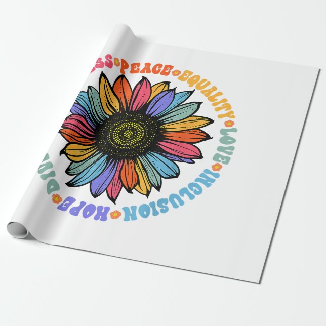 Papier Cadeau Kindness Peace Equality Love Hope Diversity Human (Déroulé)