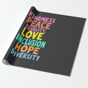 Papier Cadeau Kindness Peace Equality Love Inclusion Hope Divers