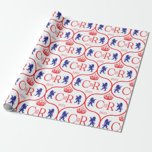 Papier Cadeau King Charles CIIIR Coronation 2023 Royaume-Uni