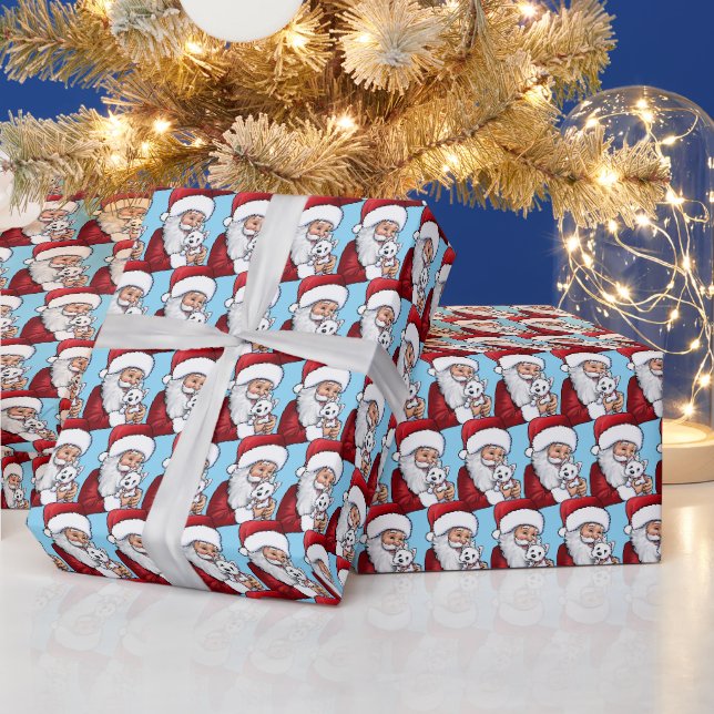 Papier Cadeau KiniArt Père Noël n Westie Papier d'enveloppement  (Vacances)