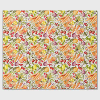 Papier Cadeau Kitchen Garden Harvest Watercolor Fruit & Veggie