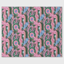 Kitschy Retro Ornament Christmas Wrapping Paper 