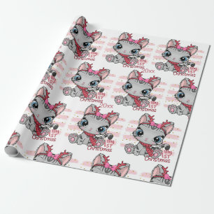 Papier Cadeau Kitten, Mon premier papier d'enveloppement de Noël
