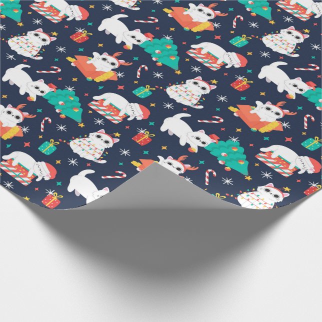 Papier Cadeau Kittens de Noël (Coin)