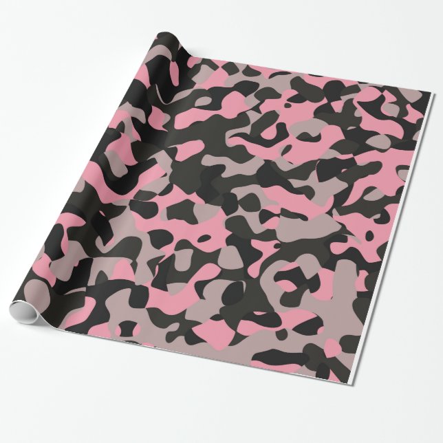 Papier Cadeau Kitty Camo Wrap (Déroulé)