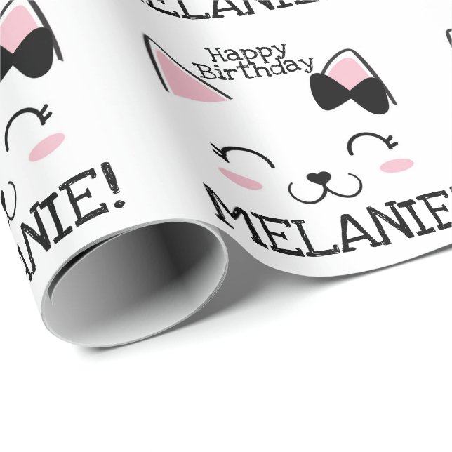 Papier Cadeau Kitty Cat (Coin rond)