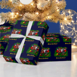 Papier Cadeau Kitty et chiot, Happy XMas