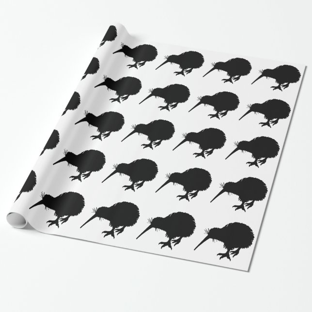 Papier Cadeau Kiwi Bird Silhouette (Déroulé)