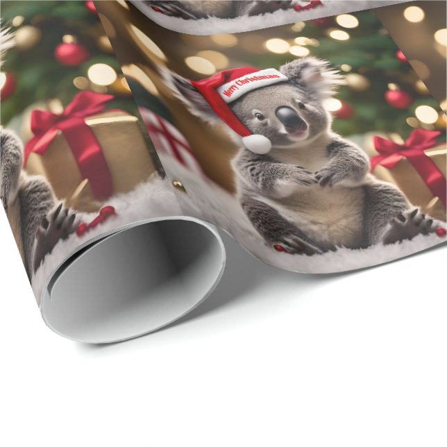 Papier Cadeau "Koala Kris Kringle : Noël en dessous" (Coin rond)