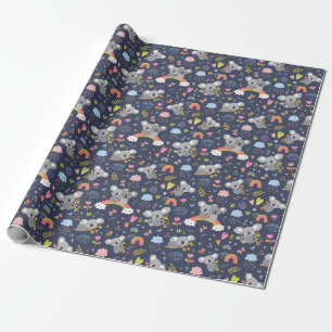 Papier Cadeau Koala Rainbow Love Motif
