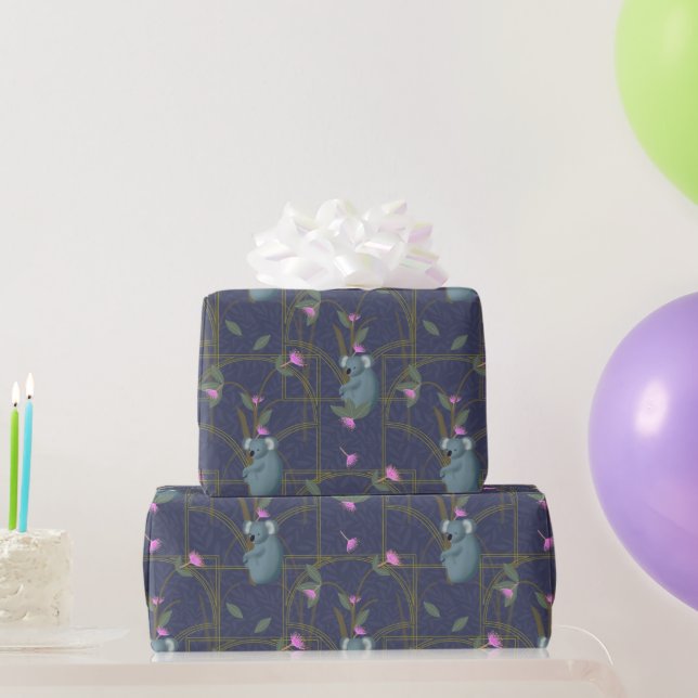 Papier Cadeau Koalas Art déco (Cadeaux de fête)