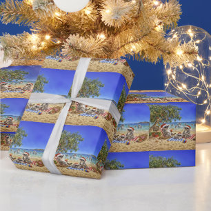 Papier Cadeau Koalas de Noël à la plage