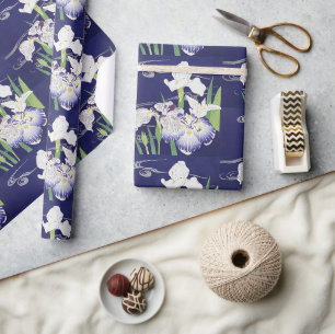 Papier Cadeau Kogyo Tsukioka Irises, Art Fleur Japonais