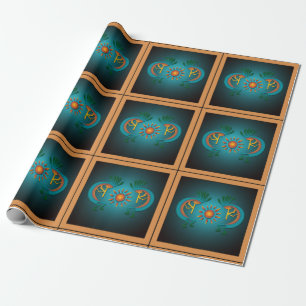 Papier Cadeau Kokopelli Sun Sud-Ouest Turquoise