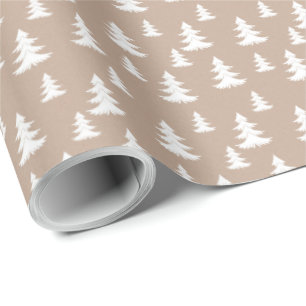 Papier Cadeau Kraft Hiver Blanc Noël Élégant Papier à enveloppem