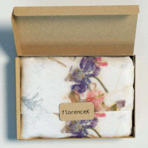 Papier Cadeau Kraft Naturel Rose Pétales Iris Rose Rose