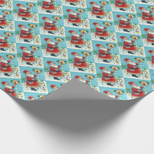 PAPIER CADEAU KRIS KRINGLE ALIMENTER LES OISEAUX REDBIRÉS, NOËL