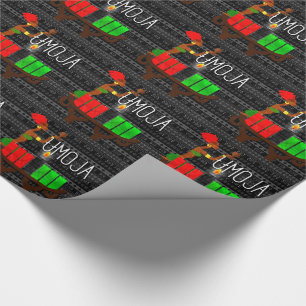 Papier Cadeau Kwanzaa Jour 1 Umoja Kinara Unité Éclairage