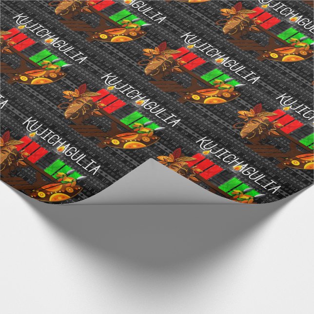 Papier Cadeau Kwanzaa Jour 2 Kujichagulia Kinara Détermination (Coin)
