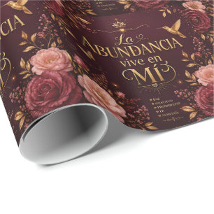 Papier Cadeau La Abondance Vit en Moi   Inspiration Chrétienne