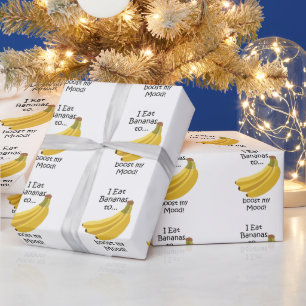 Papier Cadeau La banane améliore mon humeur, c'est drôle