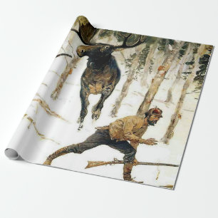 Papier Cadeau La chasse à l'orignal par Frederic Remington