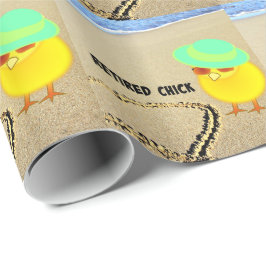 Papier Cadeau La Chick retraitée à la plage