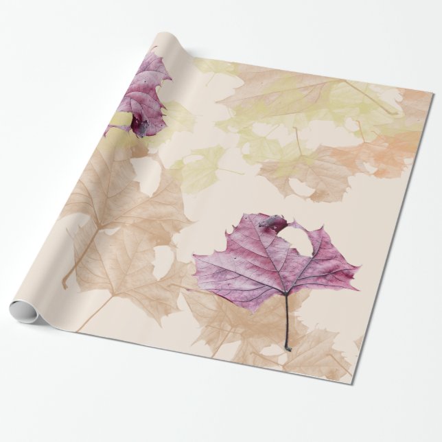 Papier Cadeau la "chute laisse" le PAPIER D'EMBALLAGE d'automne (Déroulé)
